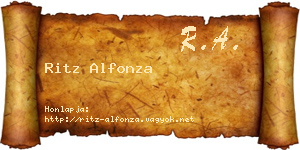 Ritz Alfonza névjegykártya